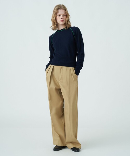 MACPHEE（マカフィー）の「□コットンチノ タックワイドパンツ