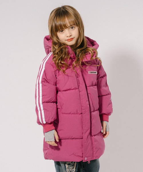 サイドラインワンポイントロング中綿ジャケット（ダウンジャケット