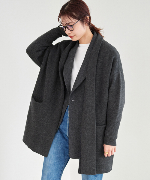 IENA（イエナ）の「ダブルフェイス ニットガウンカーディガン（ニット