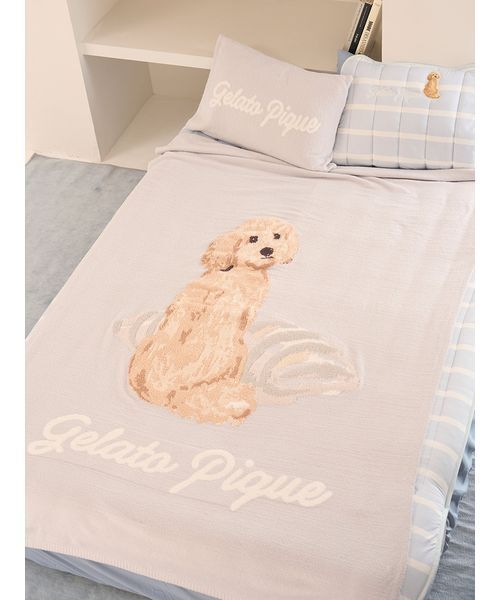 Sleep】【UNISEX】エアリーモコプレイフルDOGジャガードマルチカバー