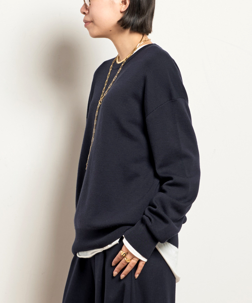 ウォッシャブルウールクルーネックプルオーバー（ニット/セーター