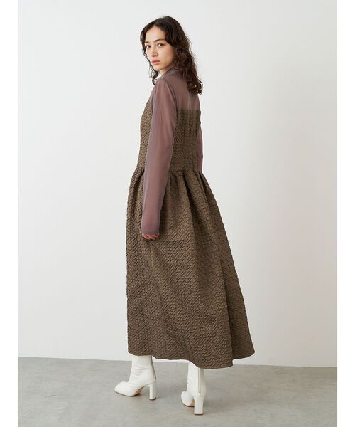 セール】シアードッキングギャザーワンピース（ワンピース）｜ELENDEEK