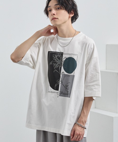 アートグラフィックデザインオーバーサイズ半袖Tシャツ MONO-MART