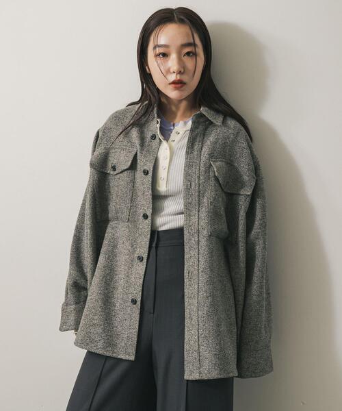 セール】ウールライクオーバーシャツ（シャツ/ブラウス）｜SENSE OF