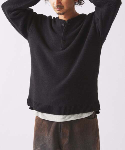 セール】ハミルトン ウール ガーター ヘンリーネック（ニット/セーター