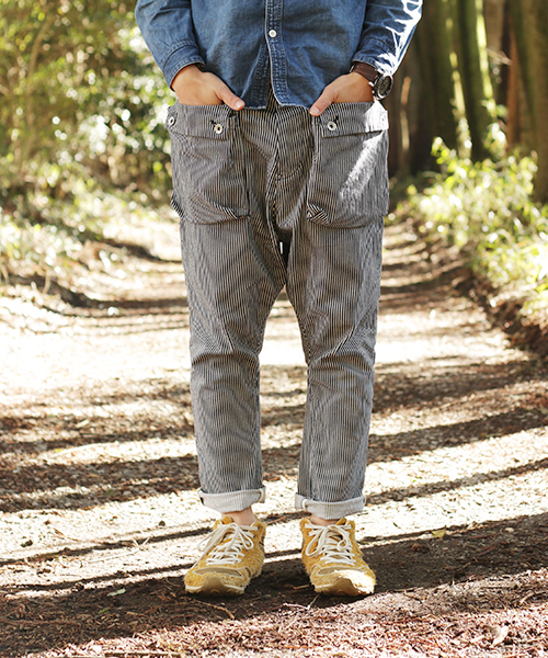 ネイタルデザイン】G55 サルエルフラップデニム ヒッコリー/ G55