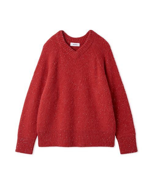 セール】スパンコールVネックシャギーニット（ニット/セーター）｜Mila