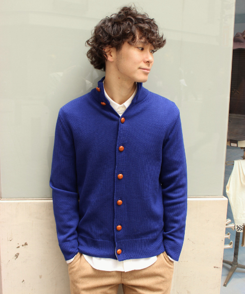 EDIFICE（エディフィス）の「◇レザー釦ハイネックカーディガン