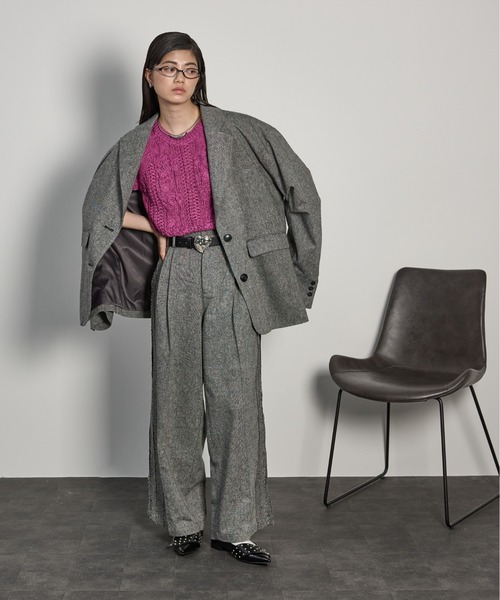 セール】タックスリーブツイードテーラードジャケット（テーラード