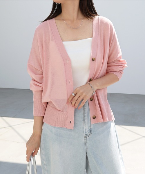 UVカット接触冷感ショート丈シアーカーディガン（カーディガン/ボレロ
