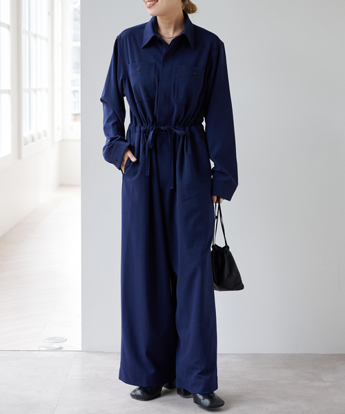 セール】アウトポケットシャツオールインワン（つなぎ/オールインワン