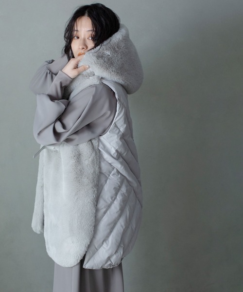 セール】ファーキルティングダウンベスト（ダウンベスト）｜MARECHAL