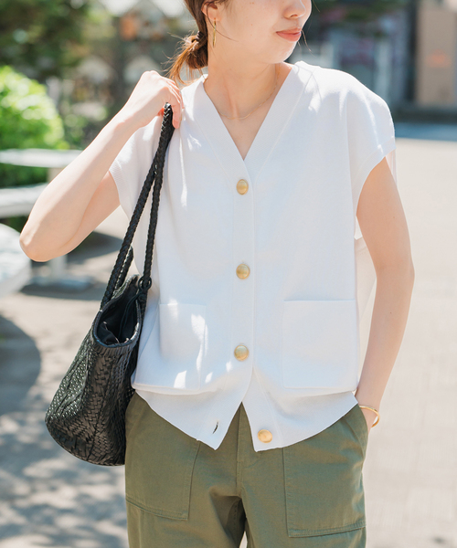 WEB限定 / 追加2》ウォッシャブルVネックニットベスト（ベスト