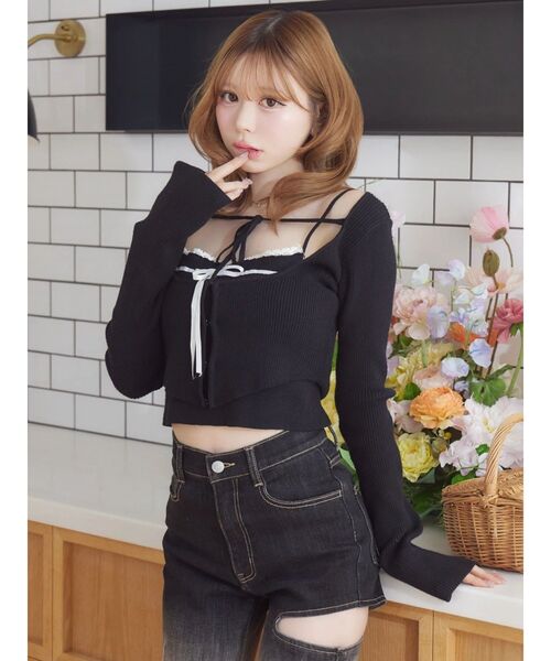 バイカラーキャミニットアンサンブル（ニット/セーター）｜EATME