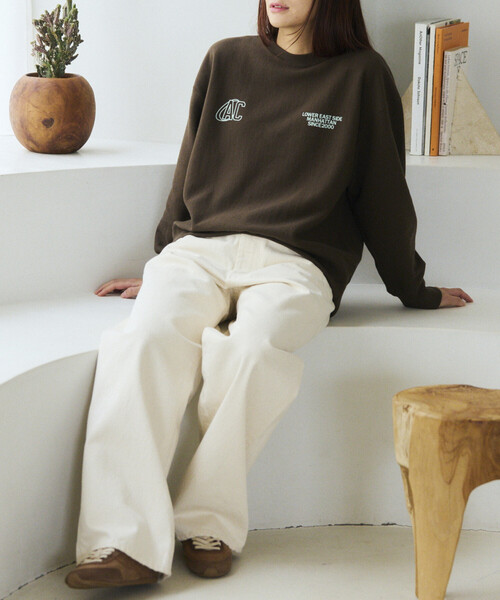 Americana × Firsthand/アメリカーナ 別注 ダブルプリント クルー