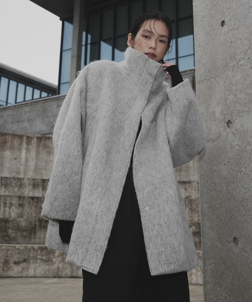 セール】シャギースタンドカラーコート（ステンカラーコート）｜hellam