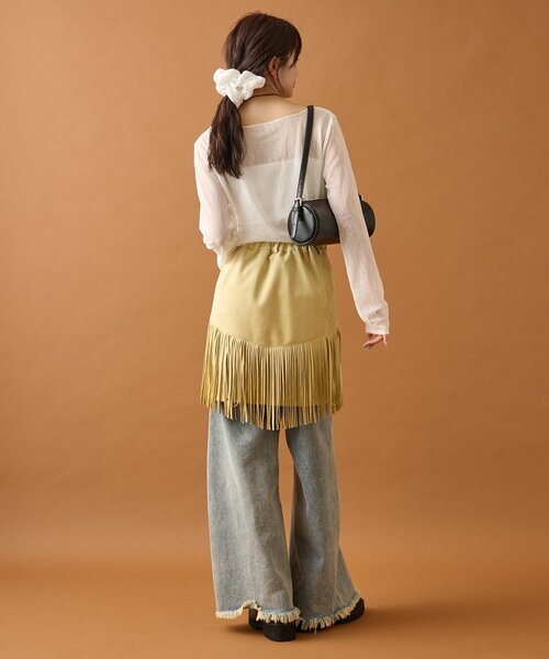 vintage】スウェードフリンジスカート【Jantique】 vintage