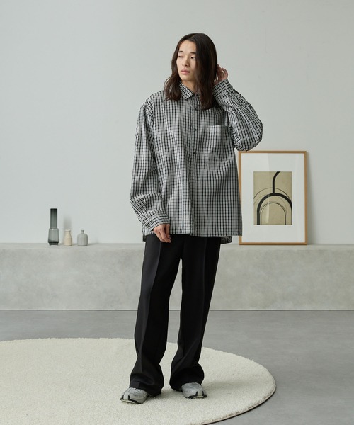 ワイドルーズサイドスリットL/Sシャツ MONO-MART│MONO-MART