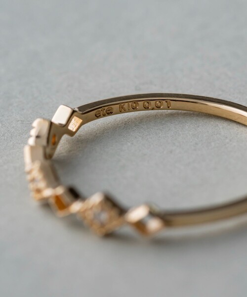 ete（エテ）の「○K10YGレイヤード ウォーターマーク リング（リング