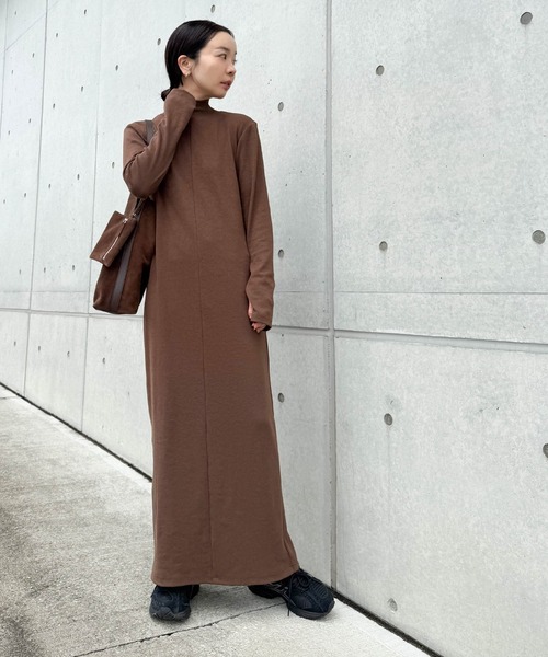 セール】フィンガースリーブプチハイリブワンピース≪スタイルアップ