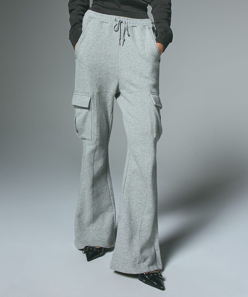 セール】CARGO POCKET FLARE SWEAT PANTS（スウェットパンツ）｜X-girl