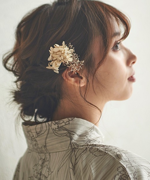 ドライフラワー 髪飾り4本セット 浴衣や普段使いにも♪【K】（和装小物