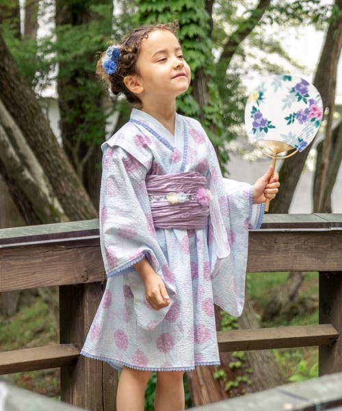 浴衣ドレス3点セット（浴衣＋帯＋ポンポン）（浴衣）｜panpantutu