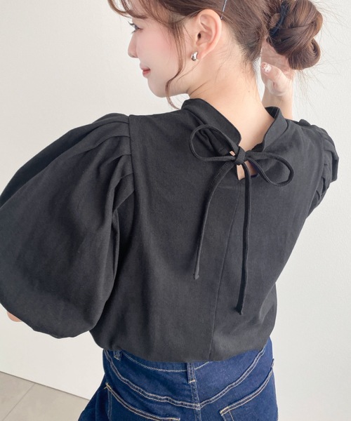 セール】【累計販売枚数1万枚突破！】バックリボンパフスリーブ半袖T