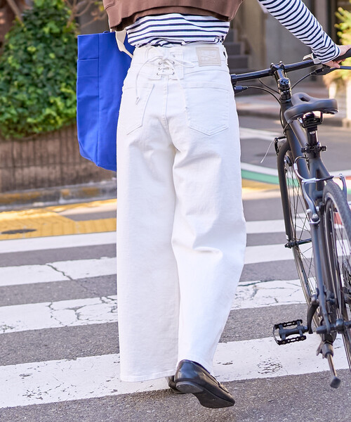 SOMETHING × FREAK'S STORE/サムシング 別注 LISA LACE UP WIDE DENIM