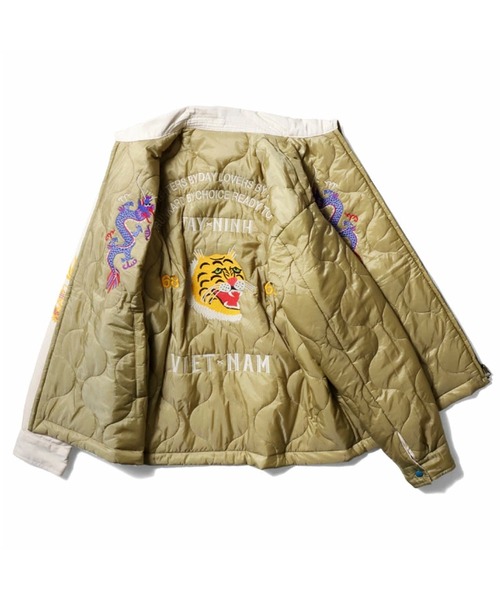 HOUSTON ヒューストン REVERSIBLE VIETNAM JACKET 虎 MAP柄 刺繍