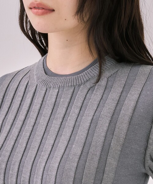 残りわずか！】リップルレイヤーニット｜ウォッシャブル/オフィス