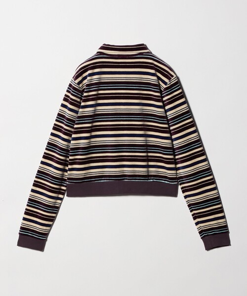 セール】＜6(ROKU)＞ベロア ボーダー ポロシャツ（Tシャツ/カットソー