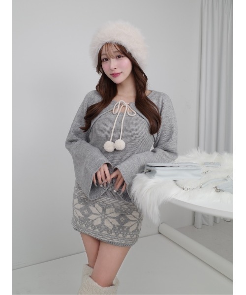 ノルディックパネルニットミニワンピース（ワンピース）｜Darich