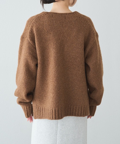 セール】アルパカ混深Vネックニットプルオーバー（ニット/セーター