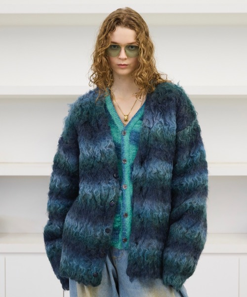 soerte（ソエルテ）の「Wool blend super volume shaggy knit cardigan