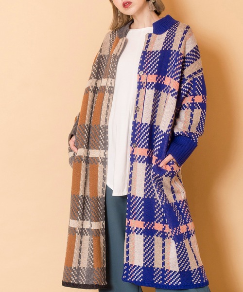 OSMOSIS（オズモーシス）の「チェックジャガードニットコート（その他