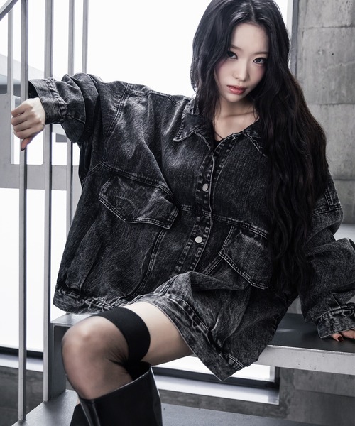 デニムセットアップ着用可能 】ヴィンテージケミカルブリーチボーイ