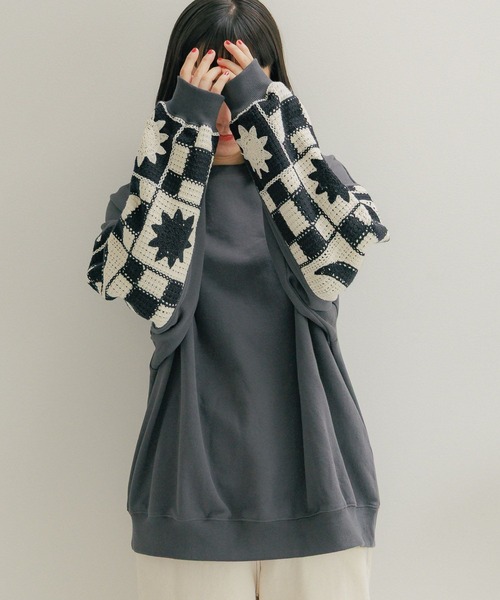 クロシェコンビプルオーバー（スウェット）｜niko and（ニコアンド