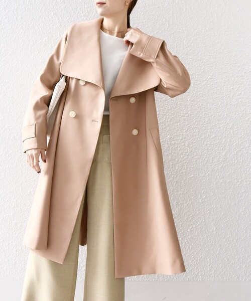 セール】SHIPS any: ドライツイル ショールカラー Aライン コート