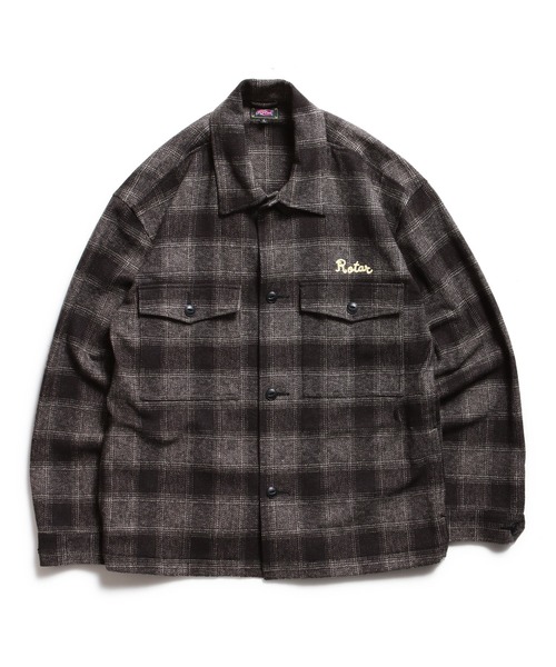 Ombre Check Shirt Jacket（ミリタリージャケット）｜ROTAR（ローター