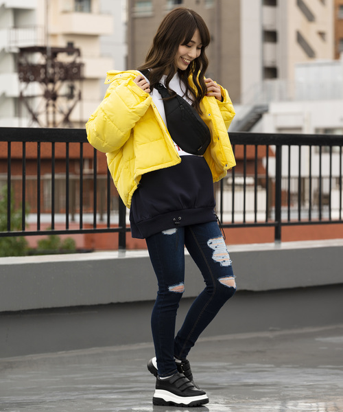 WEGO（ウィゴー）の「WEGO/2WAYカラーフード中綿ブルゾン（ダウン