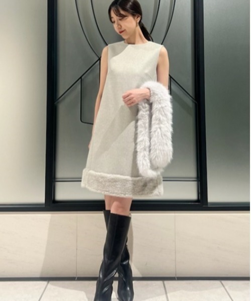 CELFORD（セルフォード）の「裾ファーミニワンピース（ワンピース