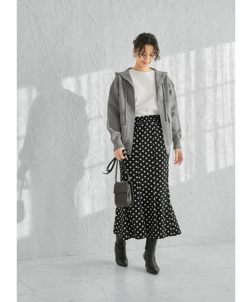 ドット柄ジャージーマーメイドスカート（スカート）｜STYLE DELI