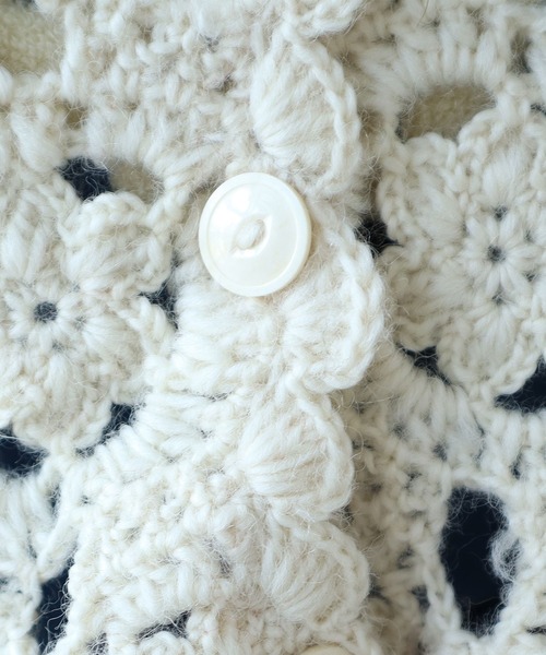 セール】ネパールハンドニット かぎ針レース カーディガン