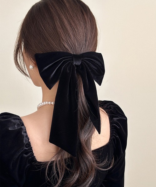 セール】ベロアリボンバレッタ（バレッタ/ヘアクリップ）｜IRADOWL