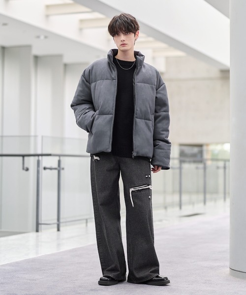 セール】ハイネック中綿ショートジャケット(600フィルパワー)（ダウン