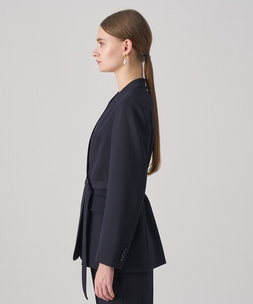 セール】【セットアップ対応商品】ポリウールノーカラーベルテッド