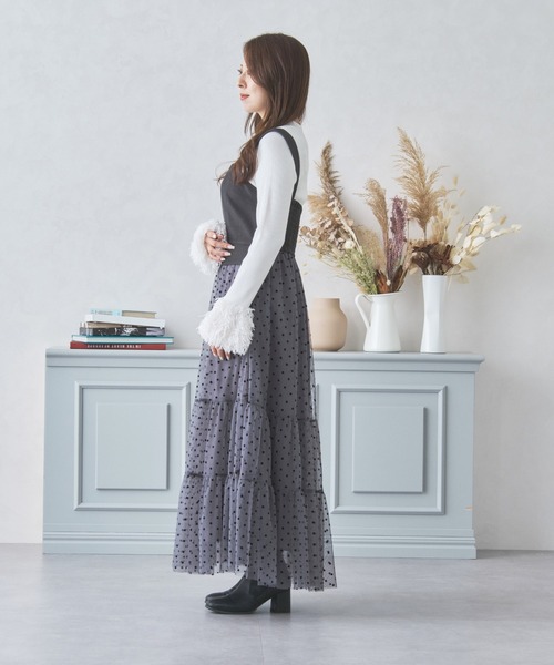 セール】ドットチュールドッキングワンピース/MM437411（ワンピース