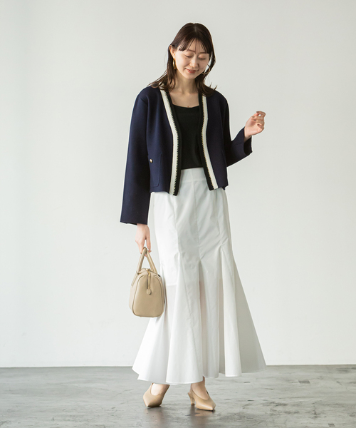 Noble（ノーブル）の「ライト配色トリミングミラノリブショート