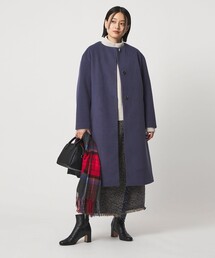 ノーカラーコート（ブルー・ネイビー/青色系）ファッション通販 - ZOZOTOWN